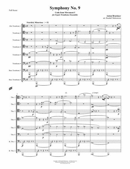 Symphony No. 9, coda from movement I for 8-part Trombone Ensemble (arr. Randall Malmstrom)