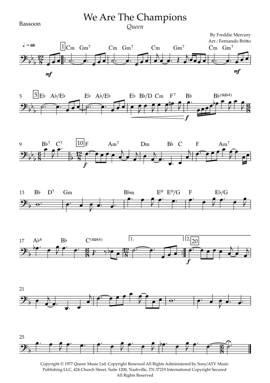 We Are The Champions (arr. Fernando Britto)
