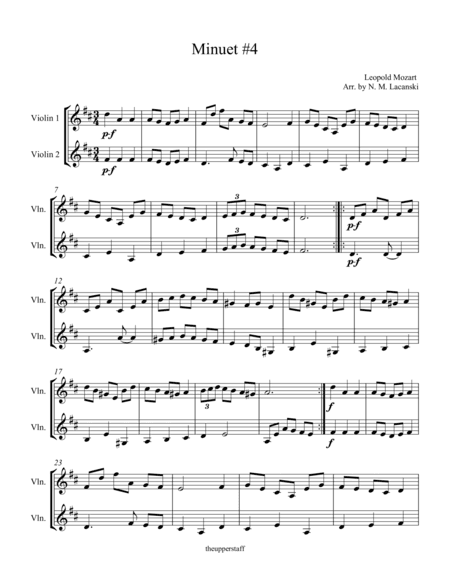 Minuet #4 (arr. Nick Lacanski)
