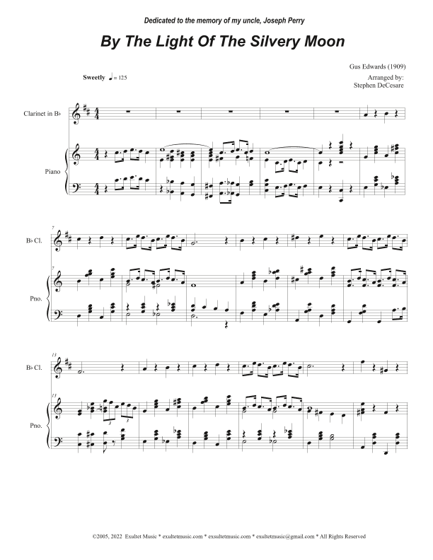 By The Light Of The Silvery Moon (Bb-Clarinet solo and Piano) (arr. Stephen DeCesare)