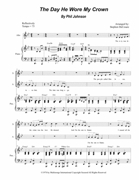 The Day He Wore My Crown (arr. Stephen DeCesare)