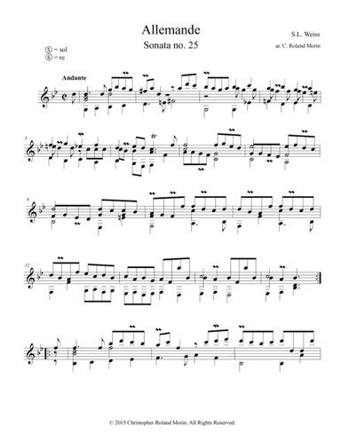 Allemande, Sonata no. 25. (arr. Christopher Roland Morin)