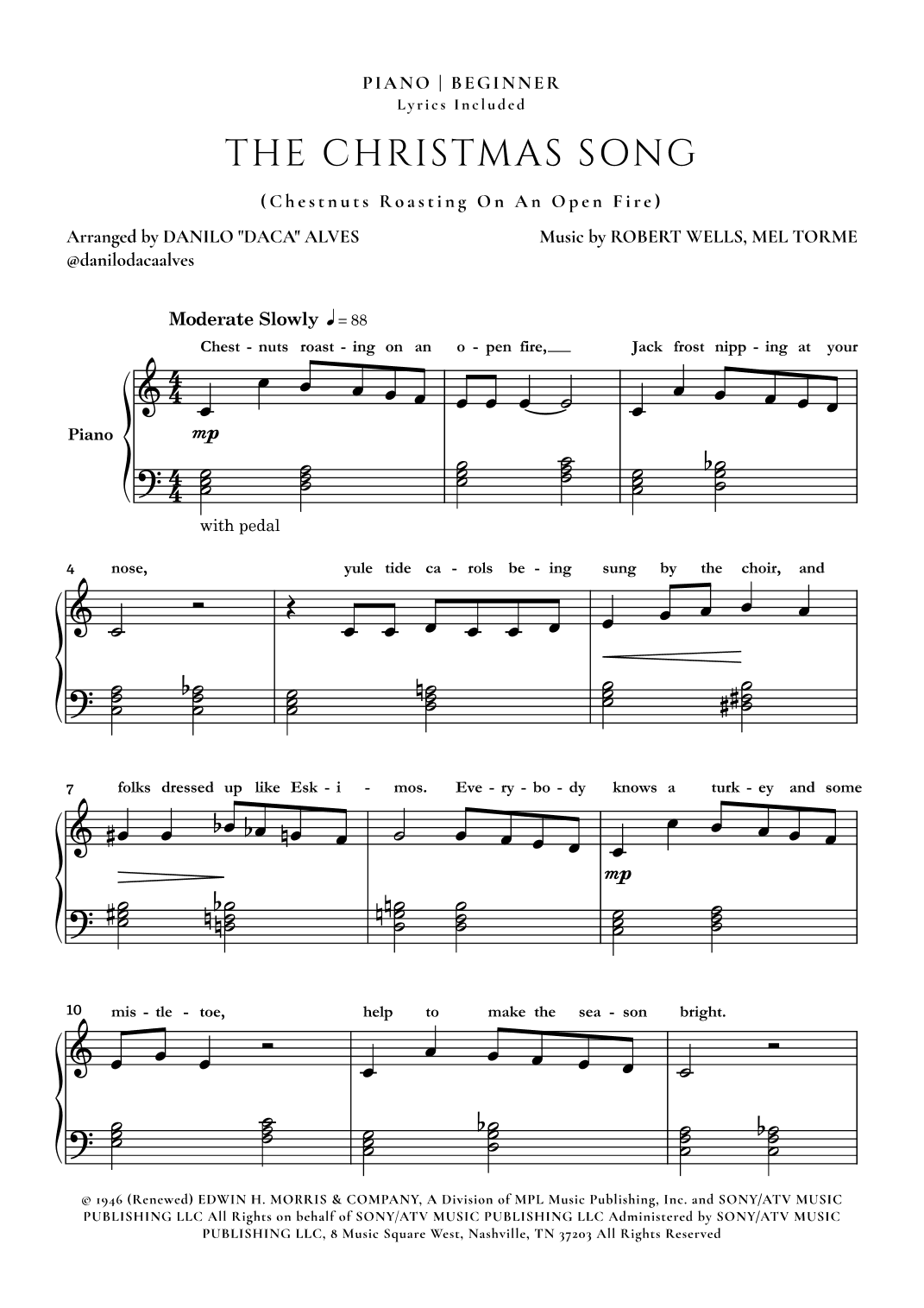 The Christmas Song (chestnuts Roasting On An Open Fire) (arr. Danilo "Daca" Alves)
