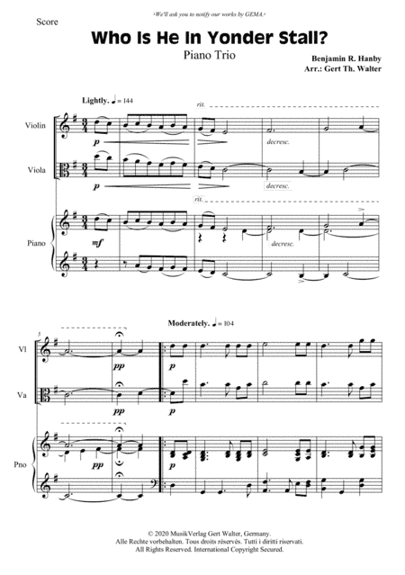 Who Is He In Yonder Stall? (arr. Gert Th. Walter)