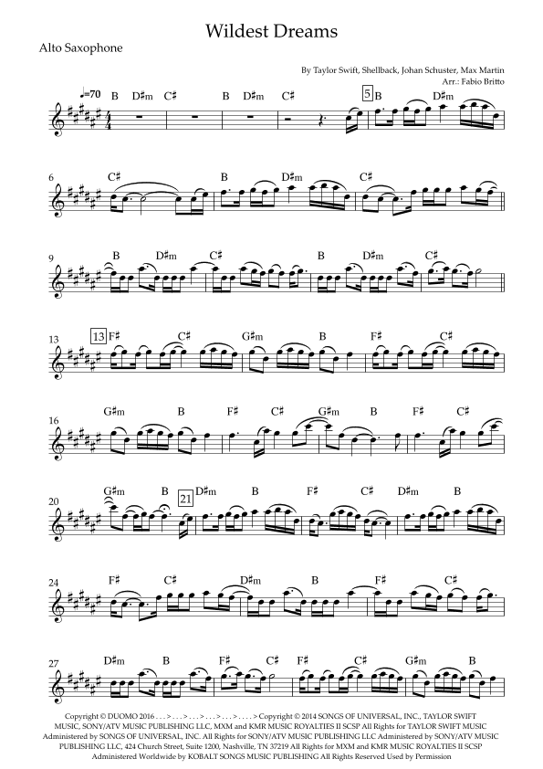 Wildest Dreams (arr. Fabio Britto)