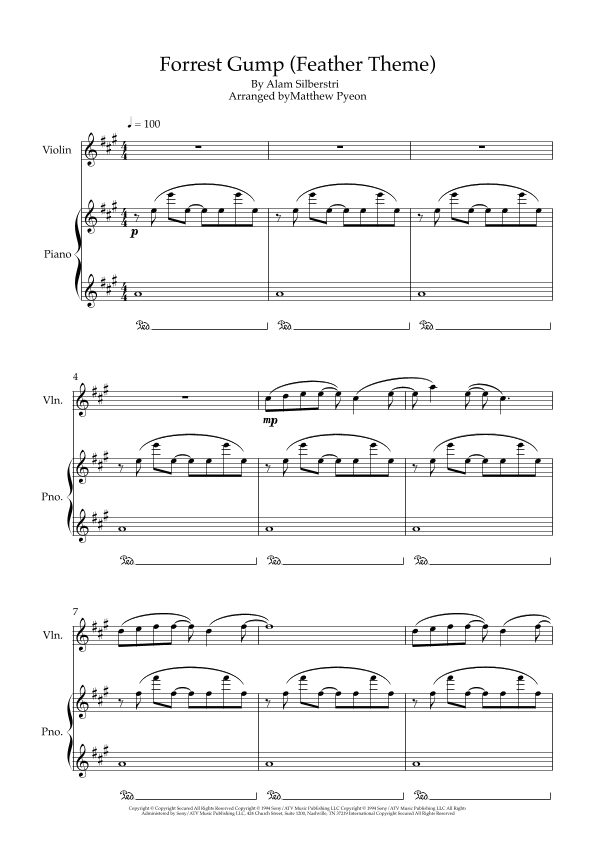 Forrest Gump - Main Title (feather Theme) (arr. Matthew pyeon)