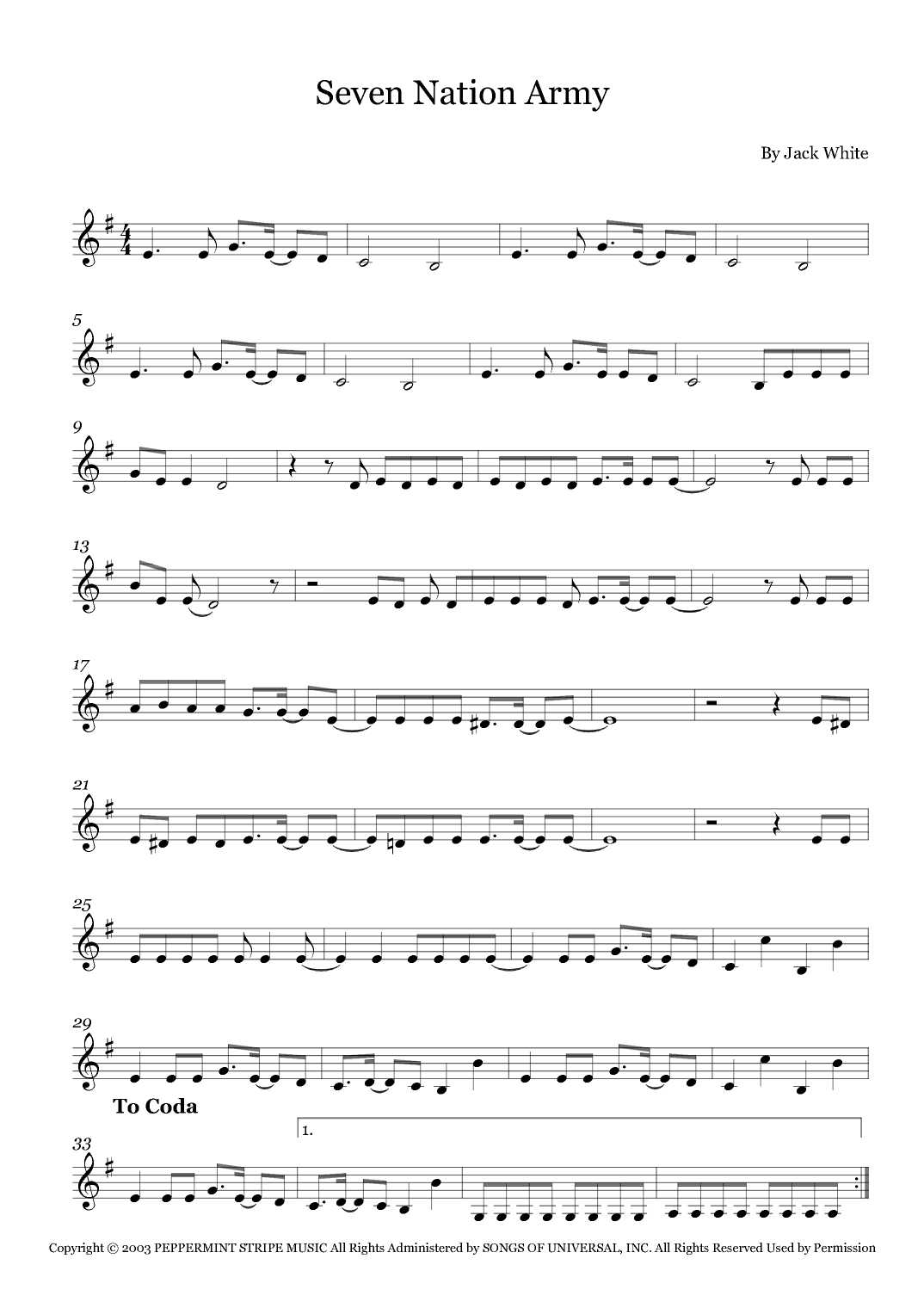 Seven Nation Army (arr. Fernanda Moura)