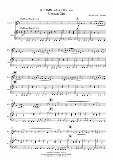 Uptown Girl (arr. Kevin P Holdgate)
