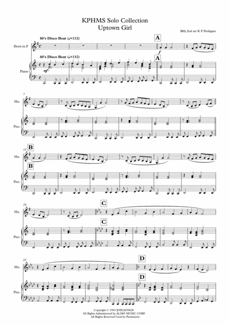 Uptown Girl (arr. Kevin P Holdgate)