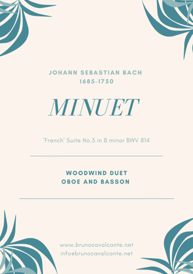 Minuet BWV 814 Bach Woodwind Duet (Oboe and Basson) (arr. Bruno Cavalcante)