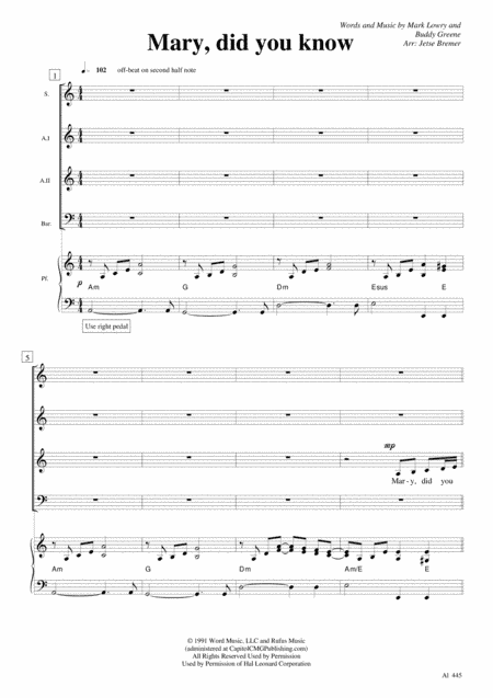 Mary, Did You Know? (arr. Jetse Bremer)