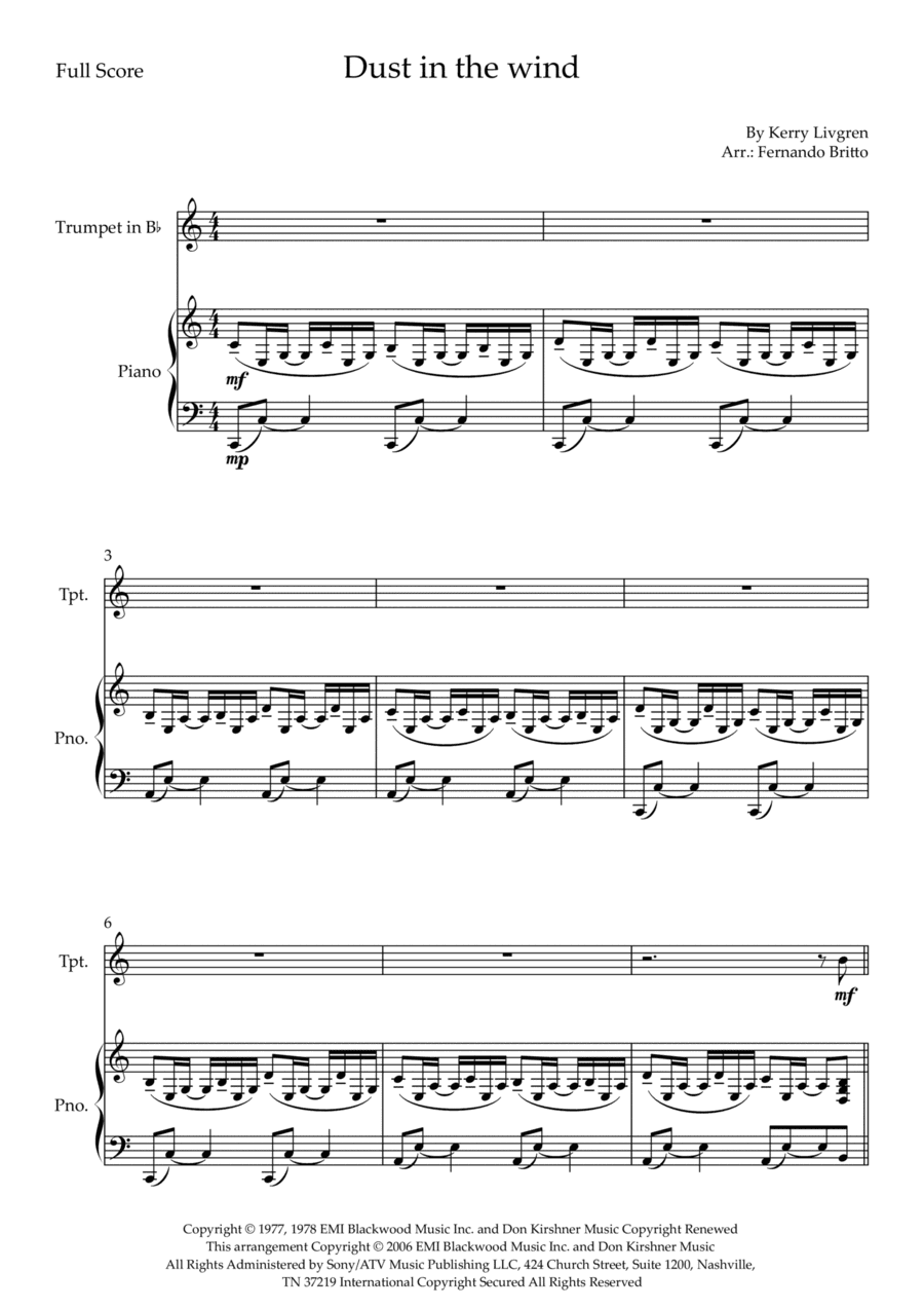 Dust In The Wind (arr. Fernando Britto)