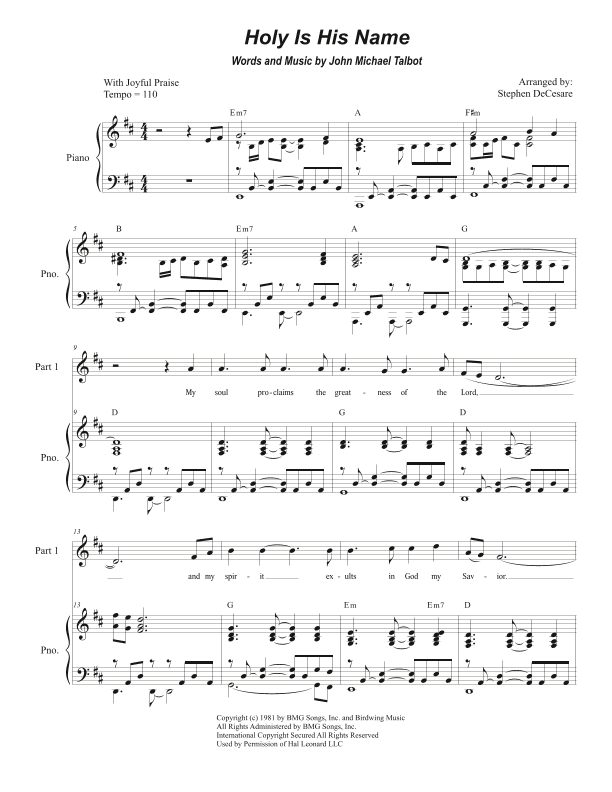 Holy Is His Name (arr. Stephen DeCesare)