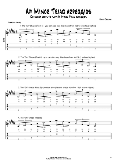 A# Minor Triad Arpeggios (5 Ways to Play)