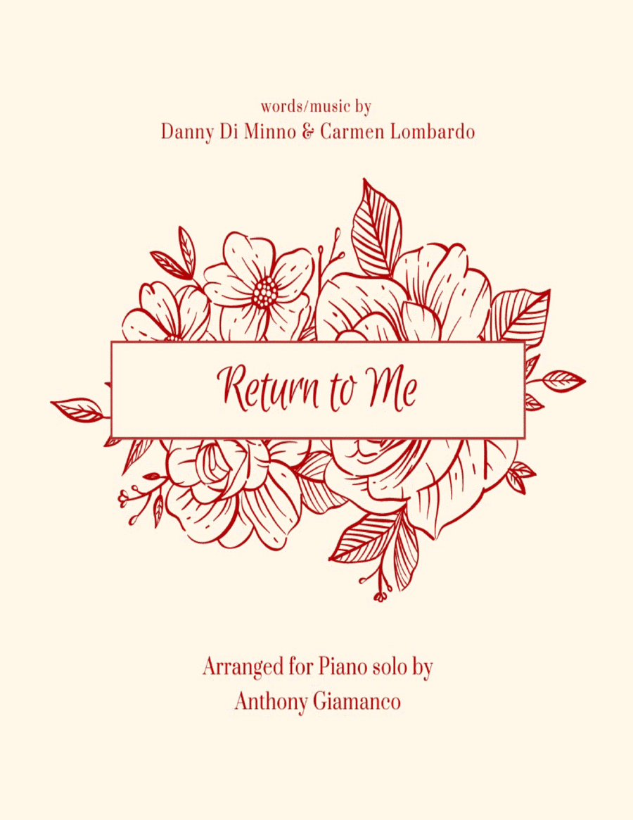 Return To Me (arr. Anthony Giamanco)
