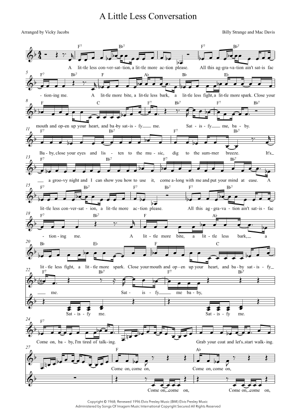 A Little Less Conversation (arr. Vicky Jacobs)
