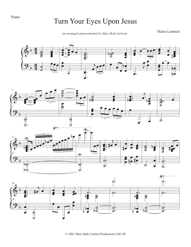 Turn Your Eyes Upon Jesus (arr. Mary Beth Carlson)