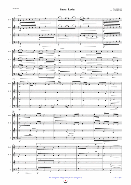 Santa Lucia (arr. Josef STASTNY)