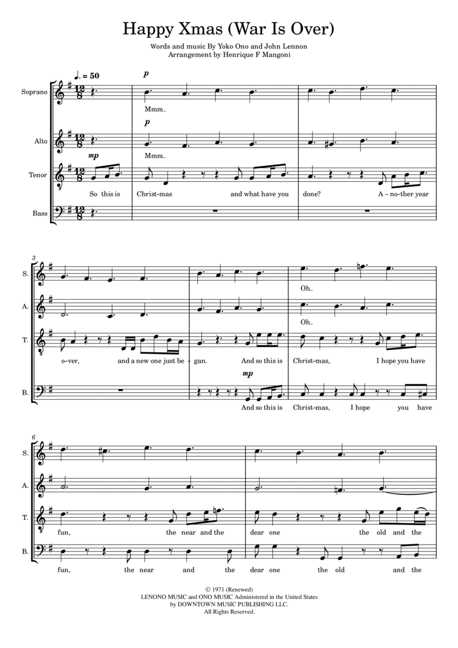 Happy Xmas (war Is Over) (arr. Henrique F Mangoni)