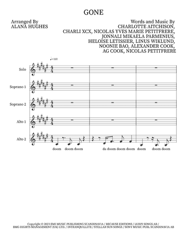 Gone (arr. Alana Hughes)