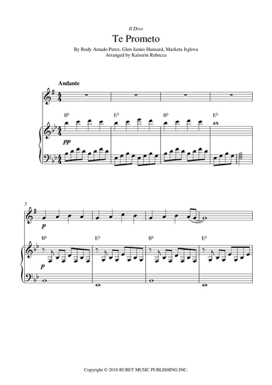 Te Prometo (falling Slowly) (arr. Kaiserin Rebecca)