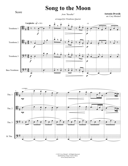 Song to the Moon for Trombone Quartet (arr. Cory Mixdorf)