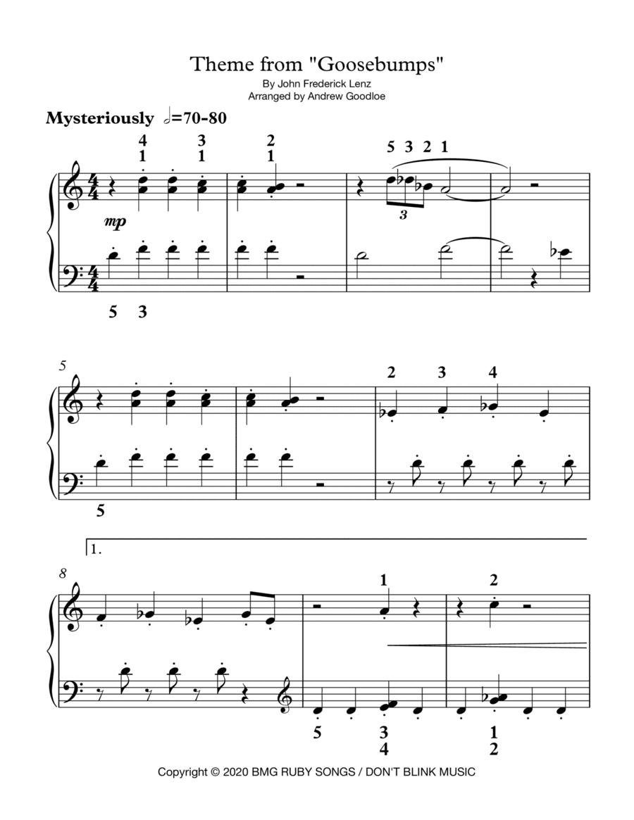 Goosebumps End Theme (arr. Andrew Goodloe)