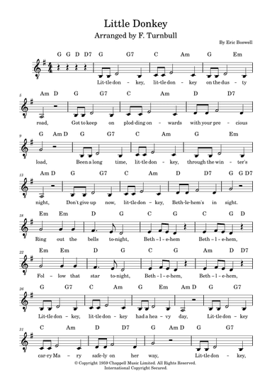 Little Donkey (arr. F. Turnbull)