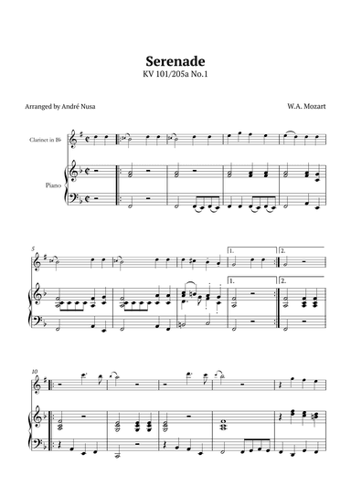 Serenade KV 101 250a No.1 (arr. André Nusa)