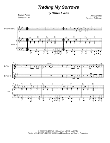 Trading My Sorrows (arr. Stephen DeCesare)