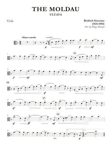The Moldau for Viola and Piano (arr. Diego Marani)