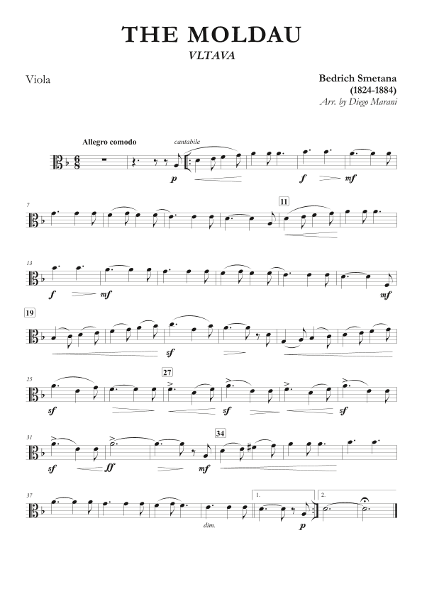 The Moldau for Viola and Piano (arr. Diego Marani)