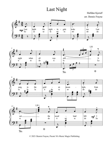 Last Night (arr. Dennis Frayne)