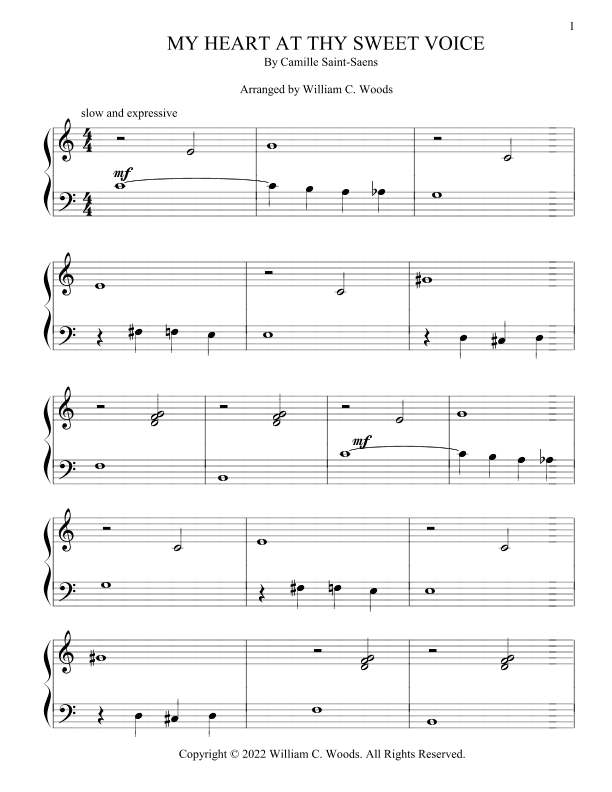 My Heart at Thy Sweet Voice (arr. William C. Woods)