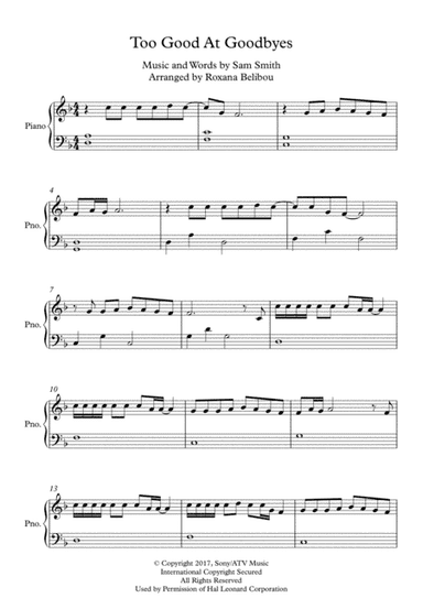 Too Good At Goodbyes (arr. Roxana Belibou)