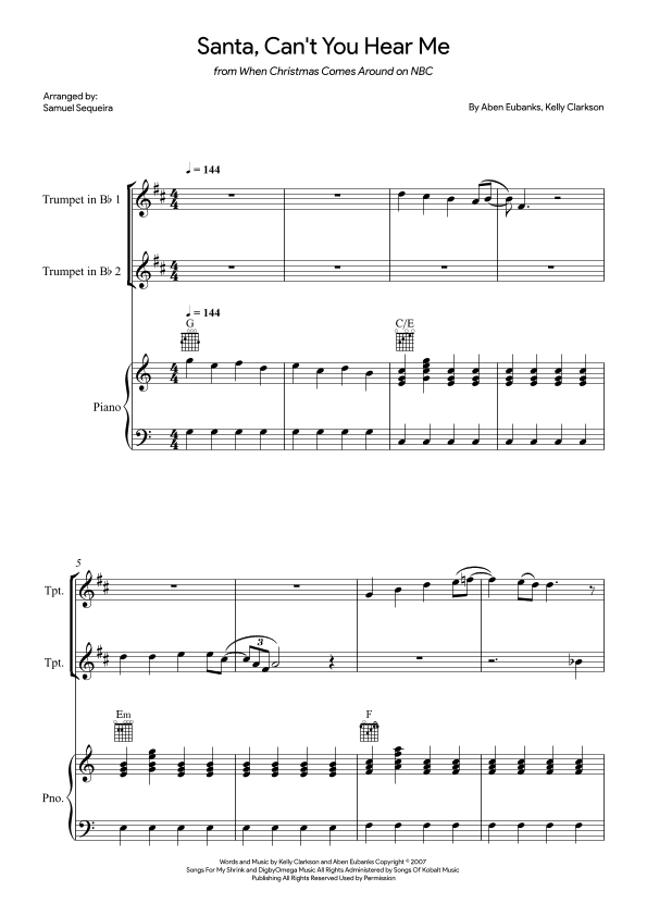 Santa Can't You Hear Me (arr. Samuel Sequeira)