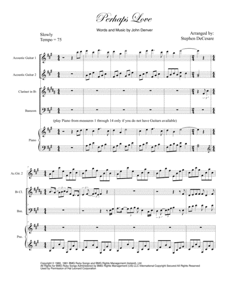 Perhaps Love (arr. Stephen DeCesare)