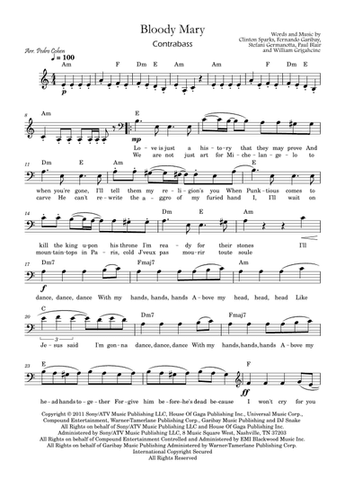 Bloody Mary (arr. Pedro Cohen)