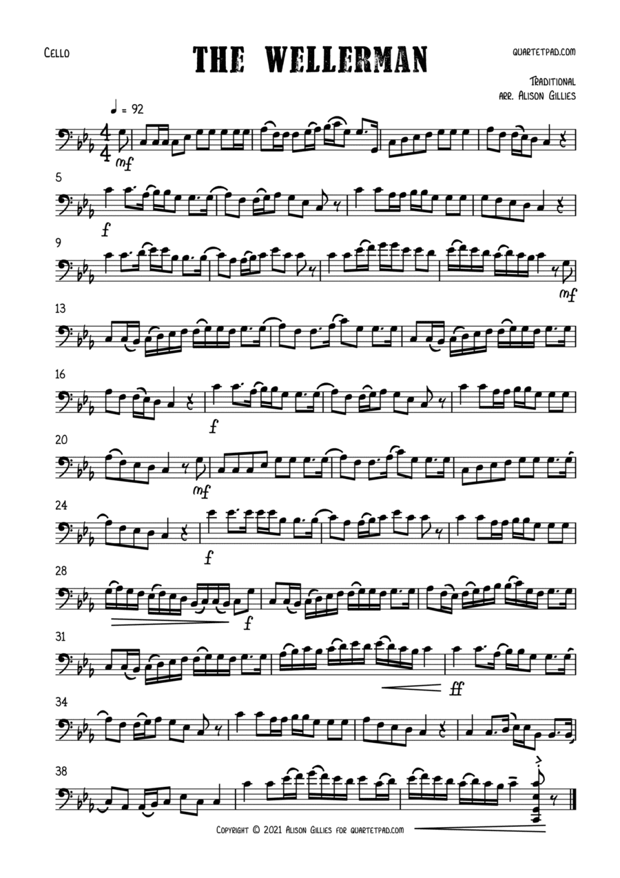 The Wellerman Sea Shanty - Solo Cello (arr. Alison Gillies)