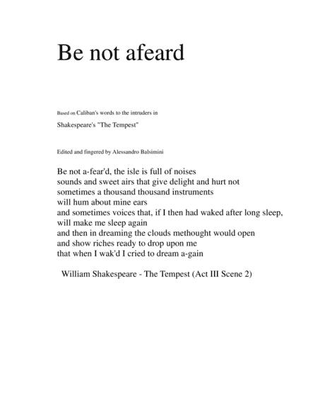 Be not afear'd for cor anglais and guitar