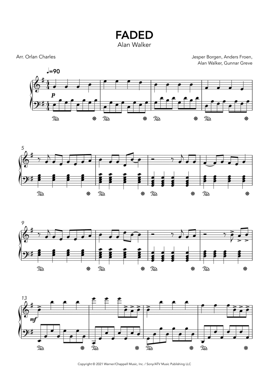 Faded (arr. Orlan Charles)
