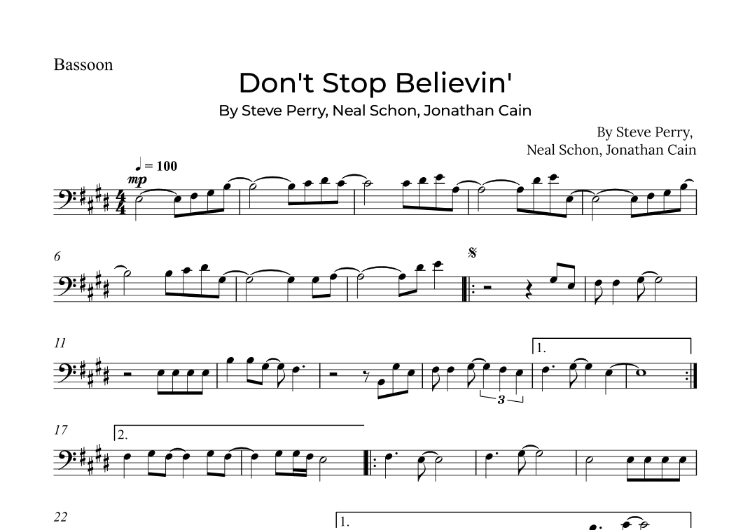 Don't Stop Believin' (arr. Alex Nunes Rodrigues)