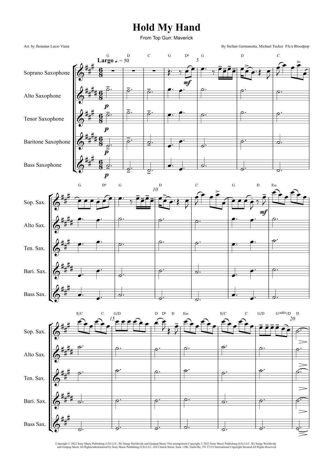 Hold My Hand (arr. Jhonatan Lucio Viana)