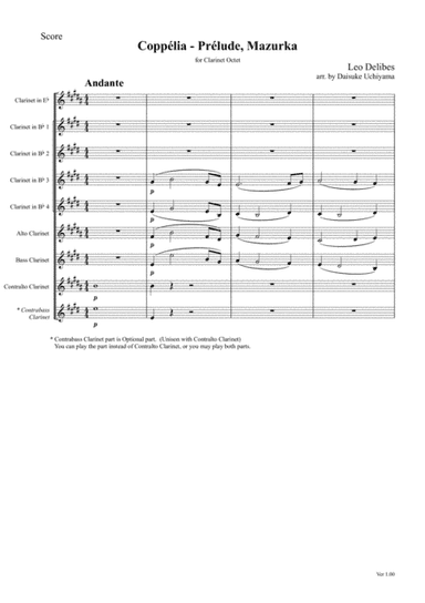 L.Delibes - Suite from Coppelia (for Clarinet Choir) (arr. Daisuke Uchiyama)