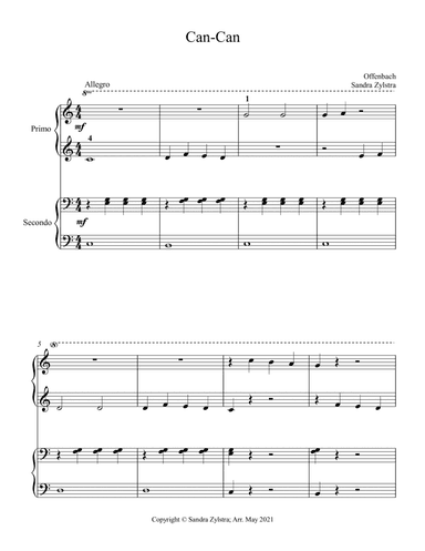 Can-Can (beginning solo with optional elementary duet) (arr. Sandra Zylstra)
