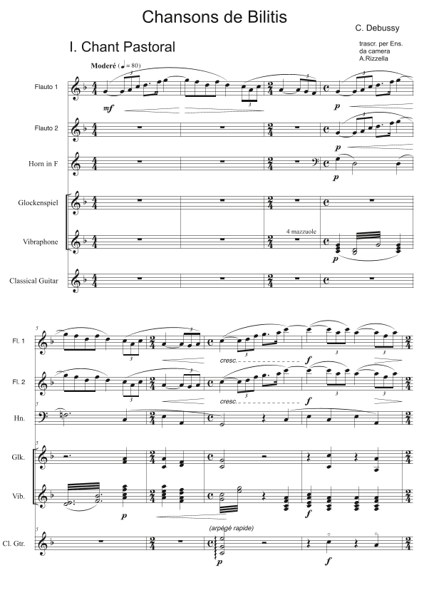 Chanson de Bilitis (arr. Antonello Rizzella)