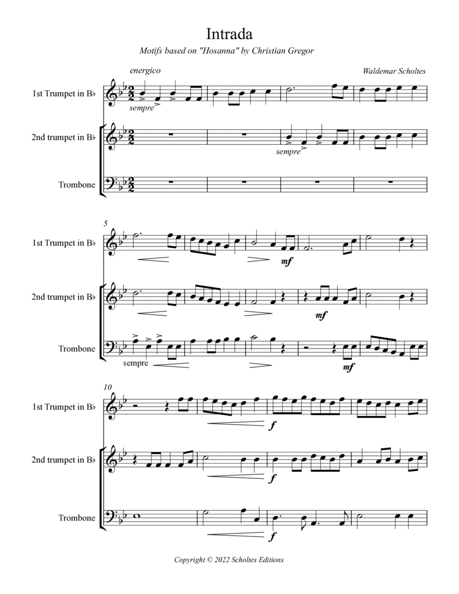 Intrada based on "Hosanna" by Christian Gregor
