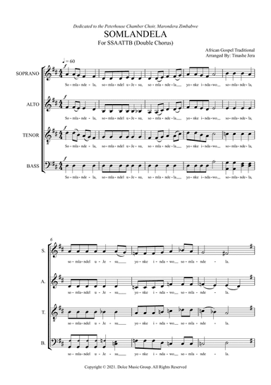 Somlandela - SATB Choir (arr. Tinashe Jera)