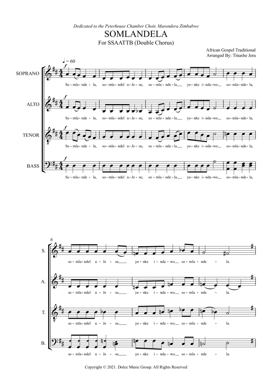 Somlandela - SATB Choir (arr. Tinashe Jera)