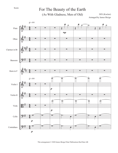 For the Beauty of the Earth (As With Gladness, Men of Old) (arr. James Bicigo)